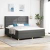 vidaXL Pat cu arcuri cu saltea cu headboard Gri 140 x 200 cm țesătură