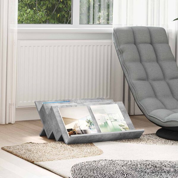 vidaXL Raft pentru reviste Gri Concret 65 x 53 x 28,5 cm Lemn compozit