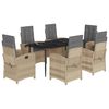 vidaXL Set mobilier pentru grădină, 7 piese, cu perne, bej, poliratan