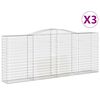 vidaXL Coșuri gabion arcuite 3 buc. 400x50x160/180 cm, fier galvanizat