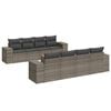 vidaXL Set canapele de grădină, 9 piese, cu perne, gri, poliratan