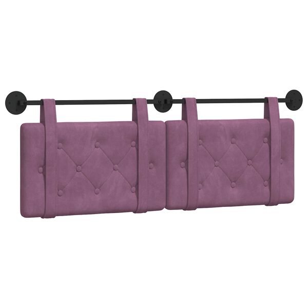 vidaXL Cap de pat suspendat Pe perete Violet 150 x 55 x 5 cm Catifea