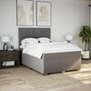 vidaXL Pat box spring cu saltea, gri taupe, 140x200 cm, textil