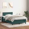 vidaXL Pat box spring cu saltea, verde &icirc;nchis, 120x220 cm, catifea