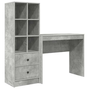 vidaXL Birou Gri din beton 135,5 x 40 x 127 cm 2 buc.
