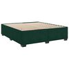 vidaXL Pat box spring cu saltea, verde &icirc;nchis, 200x200 cm, catifea