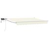 vidaXL Marchiză retractabilă manuală cu led-uri Crema și Alb 3,5 x 2 m
