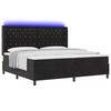 vidaXL Pat cu arcuri cu saltea cu headboard Negru 200 x 200 cm Catifea