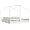 vidaXL Cadru de pat pentru copii, alb, 2x(90x200)cm, lemn masiv de pin