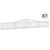 vidaXL Coșuri gabion arcuite 7 buc, 400x30x40/60 cm, fier galvanizat
