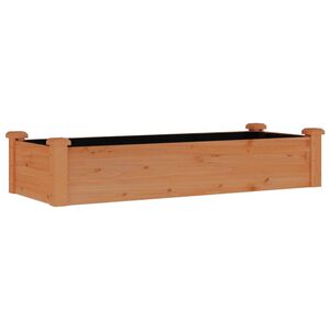 vidaXL Strat grădină &icirc;nălțat cu căptușeală maro 120x45x25 cm lemn brad