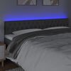 vidaXL Tăblie de pat cu LED, gri &icirc;nchis, 200x7x78/88 cm, textil
