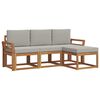 vidaXL Set de canapele de exterior 4 buc. Gri natural și deschis