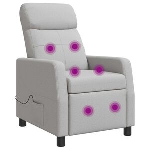 vidaXL Reclinabil cu masaj Gri nori Țesătură