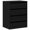 vidaXL Dulap cu sertare 3-Drawer Negru 60 x 41 x 76 cm Lemn prelucrat