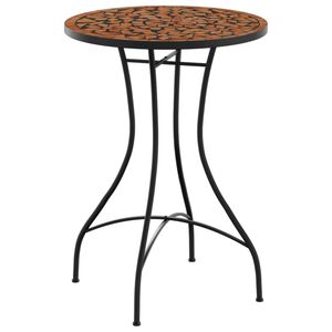 vidaXL Masă de bistro, cărămiziu, &Oslash;50x70 cm, ceramică, model mozaic