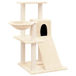 vidaXL Ansamblu de pisici cu st&acirc;lpi din funie de sisal, crem, 82 cm