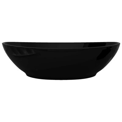 vidaXL Chiuvetă ovală, negru, 40 x 33 cm, ceramică de lux