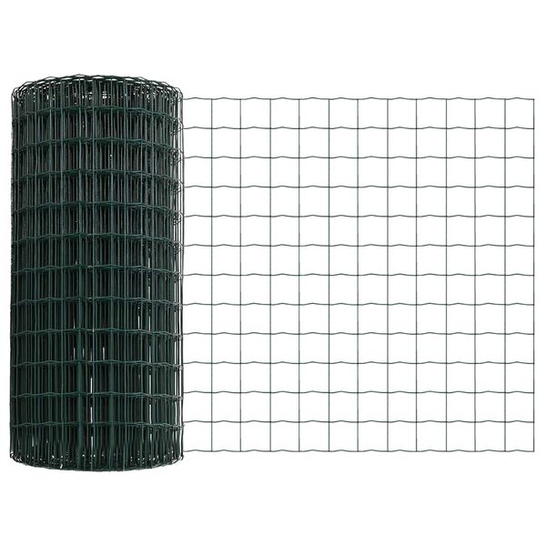 vidaXL Gard Euro Verde 0.8 x 10 m Fier acoperit cu PVC
