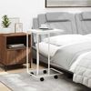 vidaXL Măsuță laterală cu roți, alb/maro, 40x30x63,5 cm lemn prelucrat