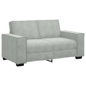 vidaXL Canapea cu 2 locuri, gri deschis, 160x78x84 cm, catifea