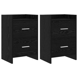 vidaXL Mese de noptieră 2 pcs Stejar Negru 40 x 30 x 60 cm