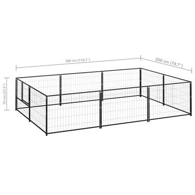 vidaXL Padoc pentru câini, negru, 6 m², oțel