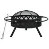 vidaXL Vatră de foc cu vătrai, 70 cm, oțel, XXL
