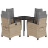 vidaXL Set mobilier pentru grădină, 5 piese, cu perne, bej, poliratan