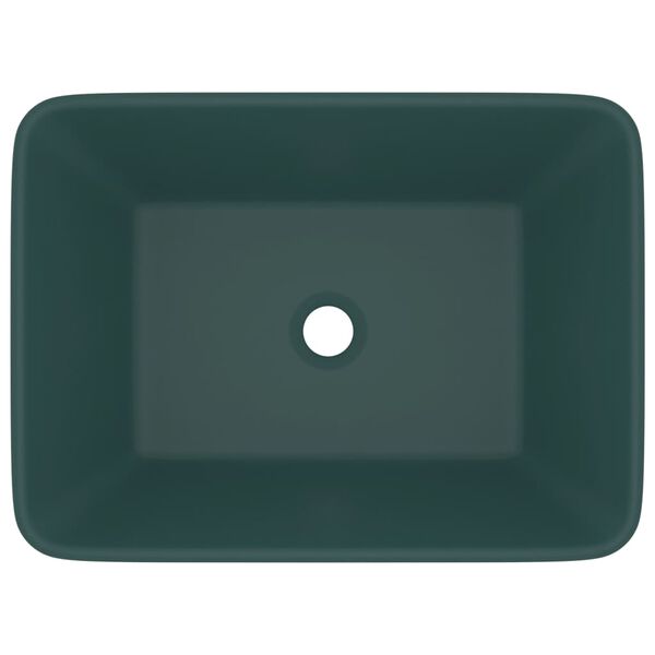 vidaXL Chiuvetă de baie lux, verde închis mat, 41x30x12 cm, ceramică
