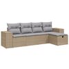 vidaXL Set canapele de grădină, 5 piese, cu perne, bej, poliratan