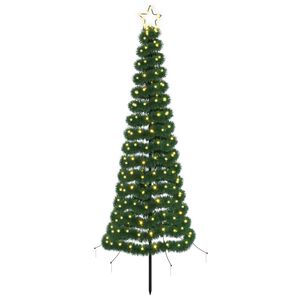 vidaXL Brad de Crăciun LED, din beteală, cu țăruș EKENAS 180 cm