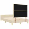 vidaXL Cadru de pat cu headboard Crem 160 x 200 cm țesătură