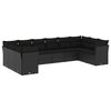 vidaXL Set canapele de grădină cu perne, 10 piese, negru, poliratan