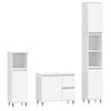 vidaXL Set mobilier de baie, 3 piese, alb, lemn compozit