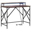 vidaXL Birou Stejar fumuriu 100 x 50 x 86,5 cm Lemn prelucrat