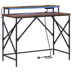 vidaXL Birou Stejar fumuriu 100 x 50 x 86,5 cm Lemn prelucrat