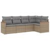 vidaXL Set canapele de grădină, 5 piese, cu perne, bej, poliratan