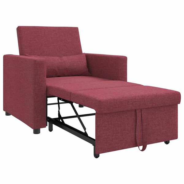vidaXL Canapea extensibilă single bordo 90 x 165 x 87 cm țesătură