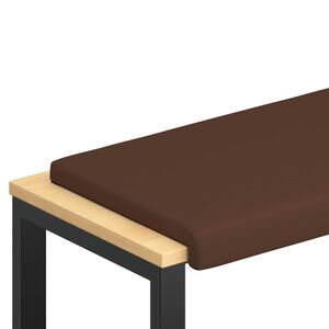 vidaXL Perna pentru bancă Piele artificială Maro Ad&acirc;ncime 35 cm