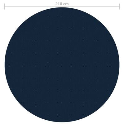 vidaXL Folie solară plutitoare piscină, negru/albastru, 210 cm, PE
