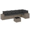 vidaXL Set canapele de grădină, 7 piese, cu perne, gri, poliratan