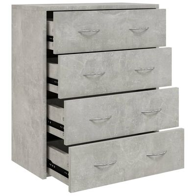 vidaXL Servantă cu 4 sertare, gri beton, 60x30,5x71 cm