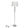Lampă de podea cu abajur, suport &icirc;nalt, 4 bile decorative, alb