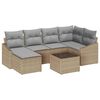 vidaXL Set de canapea 7 buc. Bej poliratan