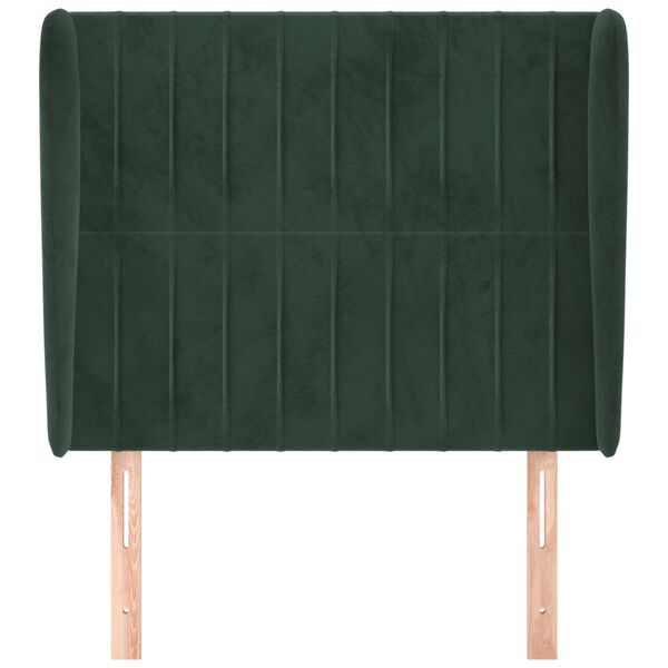 vidaXL Tăblie pat cu aripioare verde închis 83x23x118/128 cm catifea