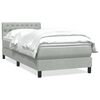 vidaXL Pat box spring cu saltea, gri deschis, 100x210 cm, catifea