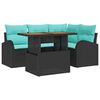 vidaXL Set de canapele pentru grădină 5 buc. Negru Rattan poli
