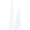 vidaXL Set conuri decorative cu LED-uri albastru 30/45/60 cm acrilic
