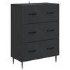 vidaXL Dulap cu sertare Negru 66 x 34,5 x 89,5 cm Lemn prelucrat